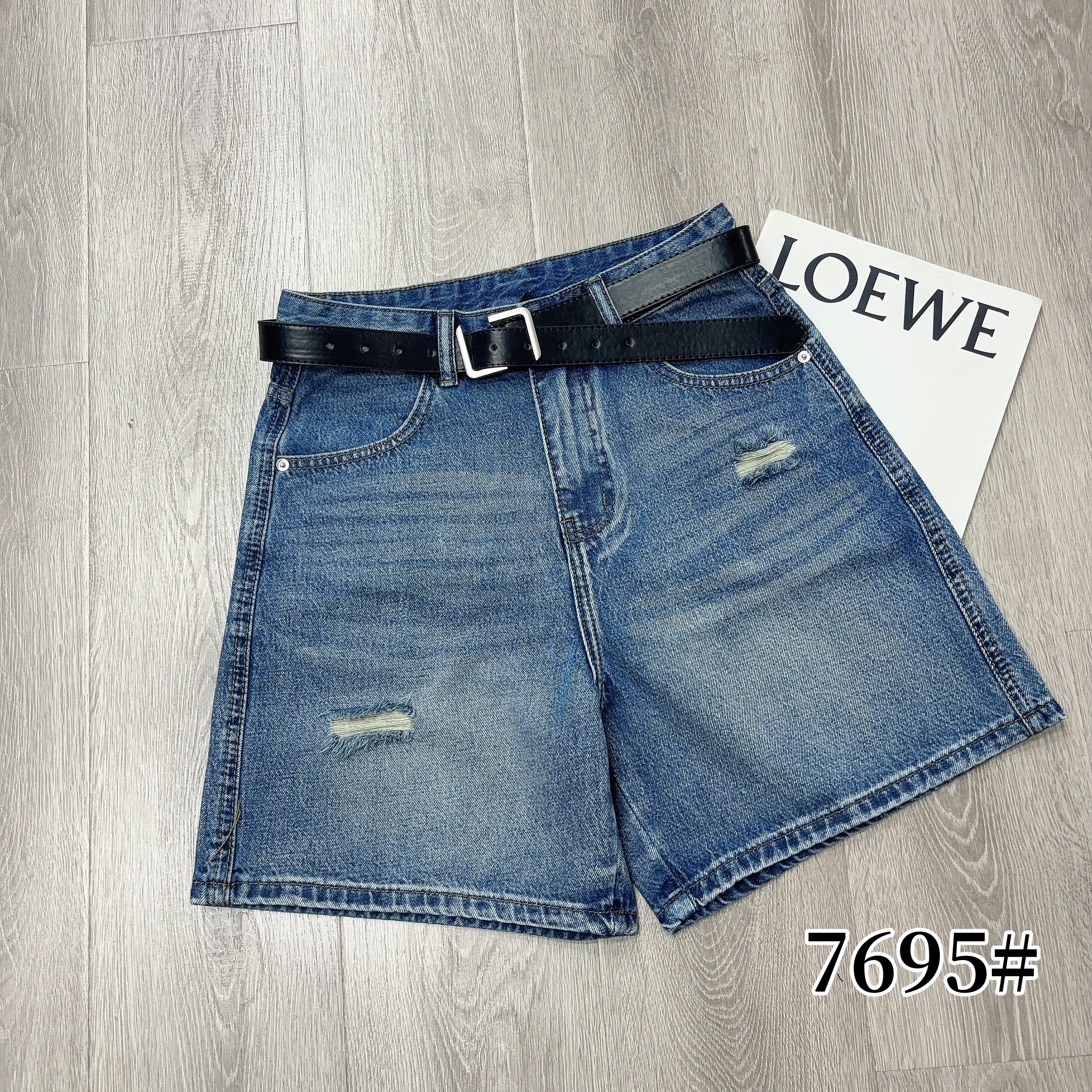 【魅力风】夏季新品四分牛仔短裤7695款