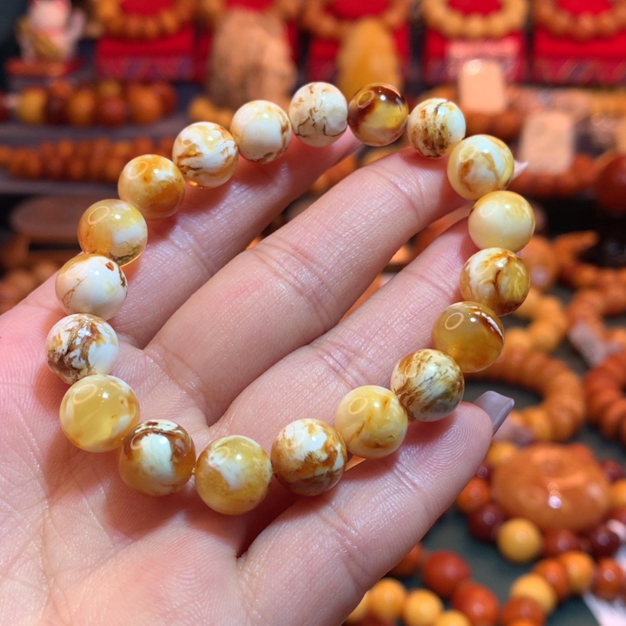 【闪购商品】蜜蜡手串未镶嵌露蜜蜡手串