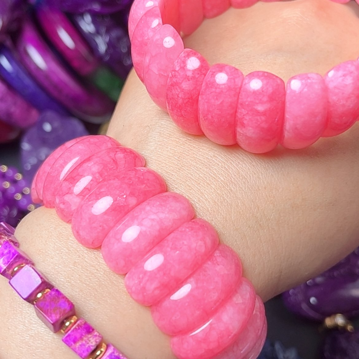 【闪购商品】琉璃DIY舒具石老油料粉丝绒玉华透镯牌卡25爆款