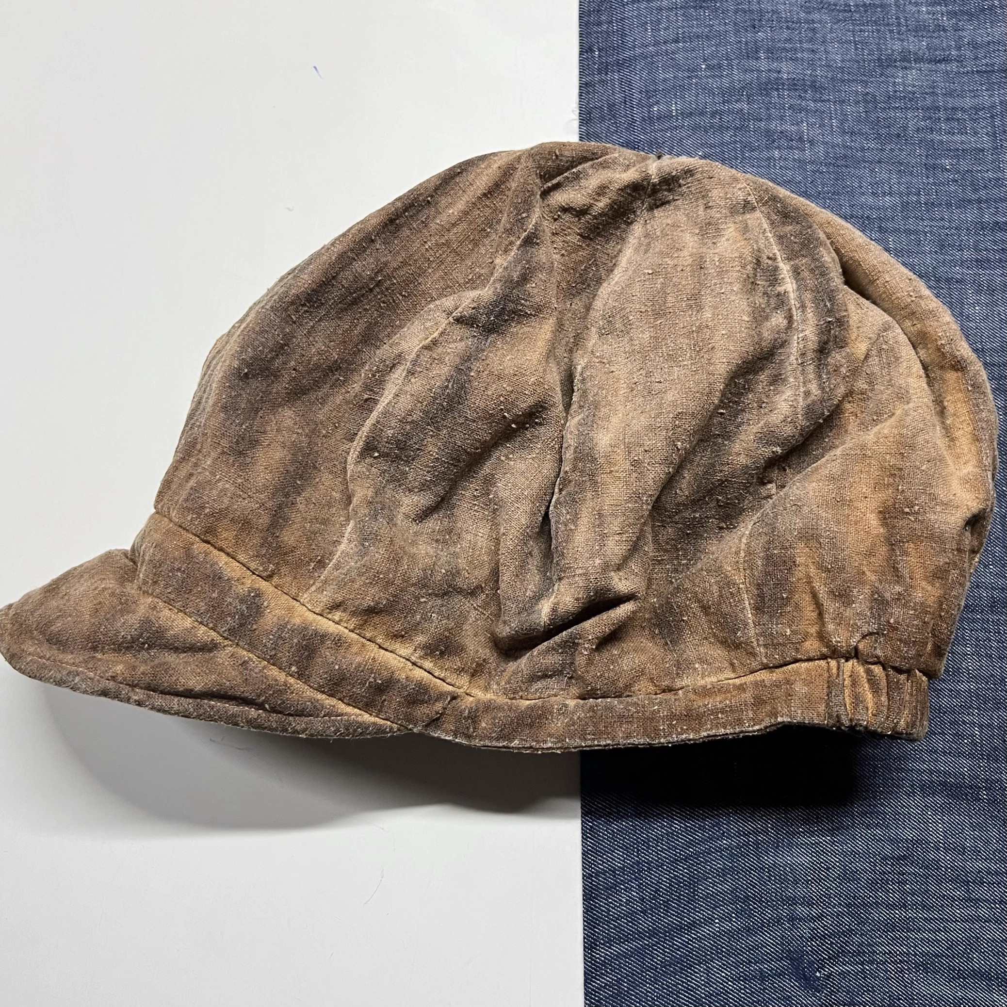 沉香布衣草堂柿染帽原创柿染八角帽短檐复古斑驳报童帽