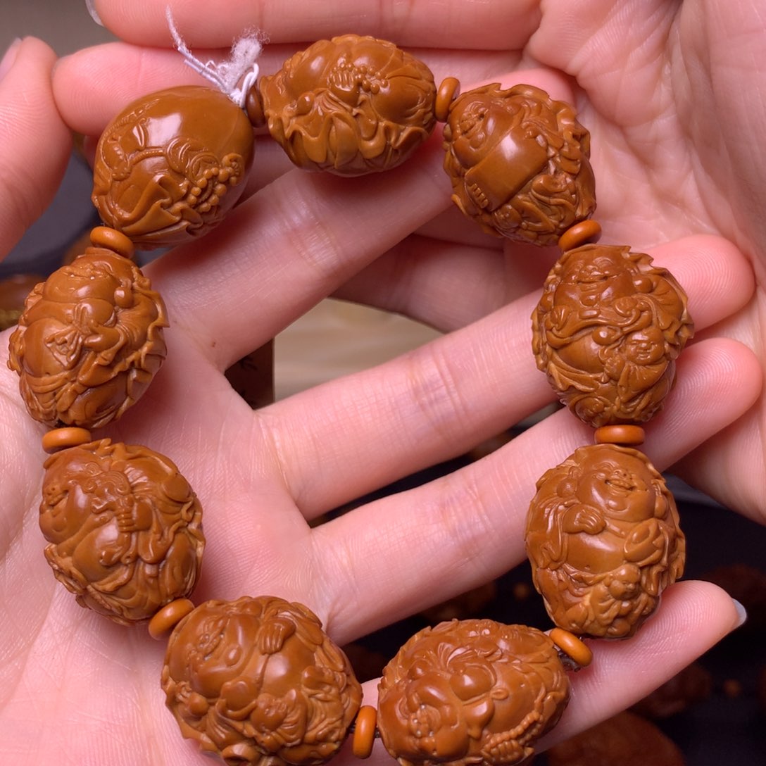 橄榄核手串/手链荷叶弥勒