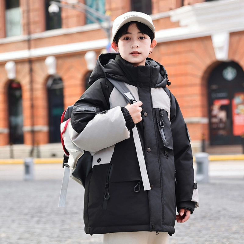男童羽绒服中长款2024新款中大童韩版洋气加厚冬装潮外套