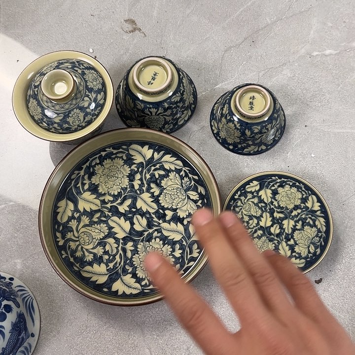 瓷片二号釉国色天香五件套