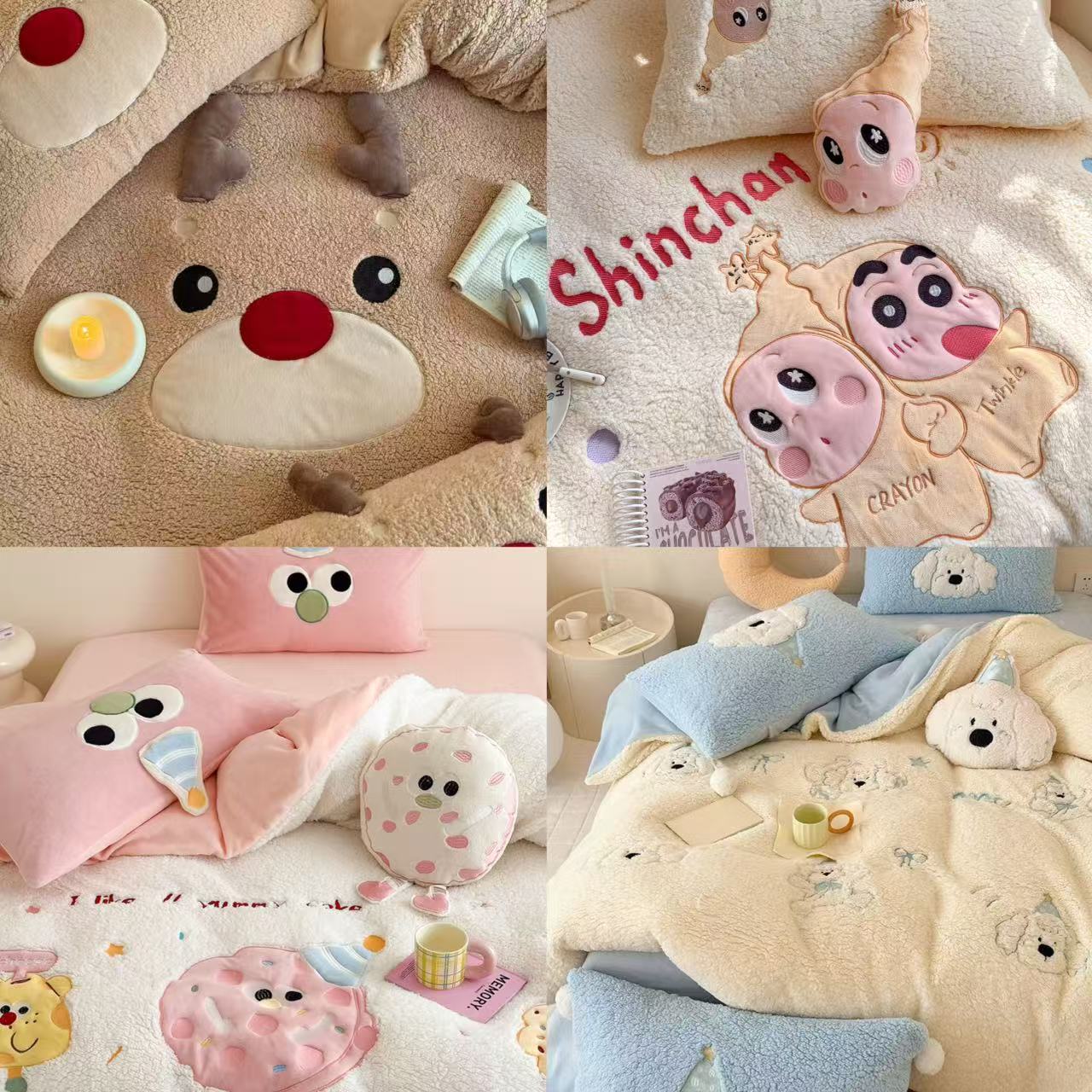 1 路研希｜冬季新款卡通刺绣 绒套件 直播间专属 过品中 勿盲拍 