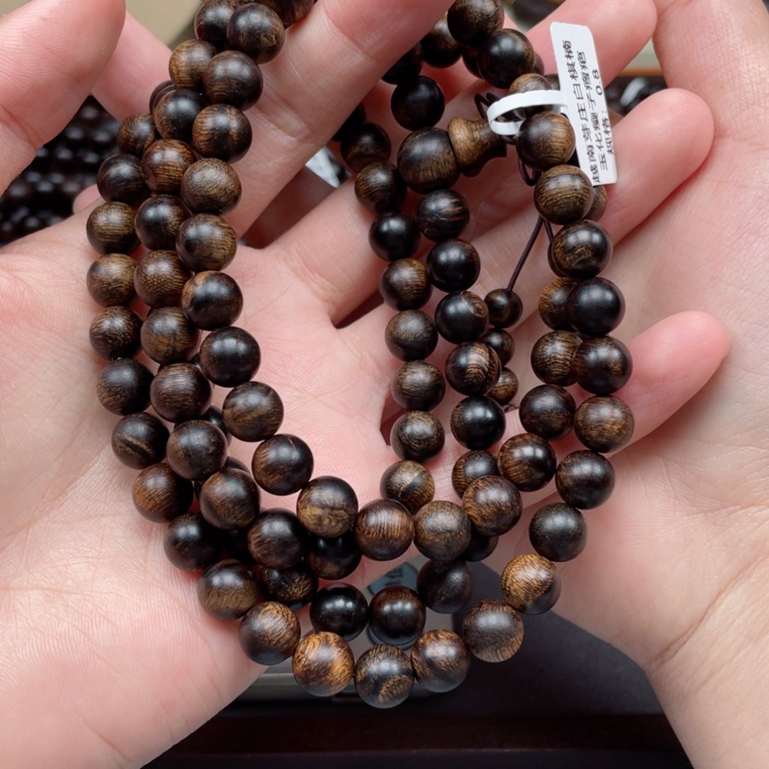 【闪购商品】沉香手串越南芽庄白棋玉化瘤疤水波沉水 0.8