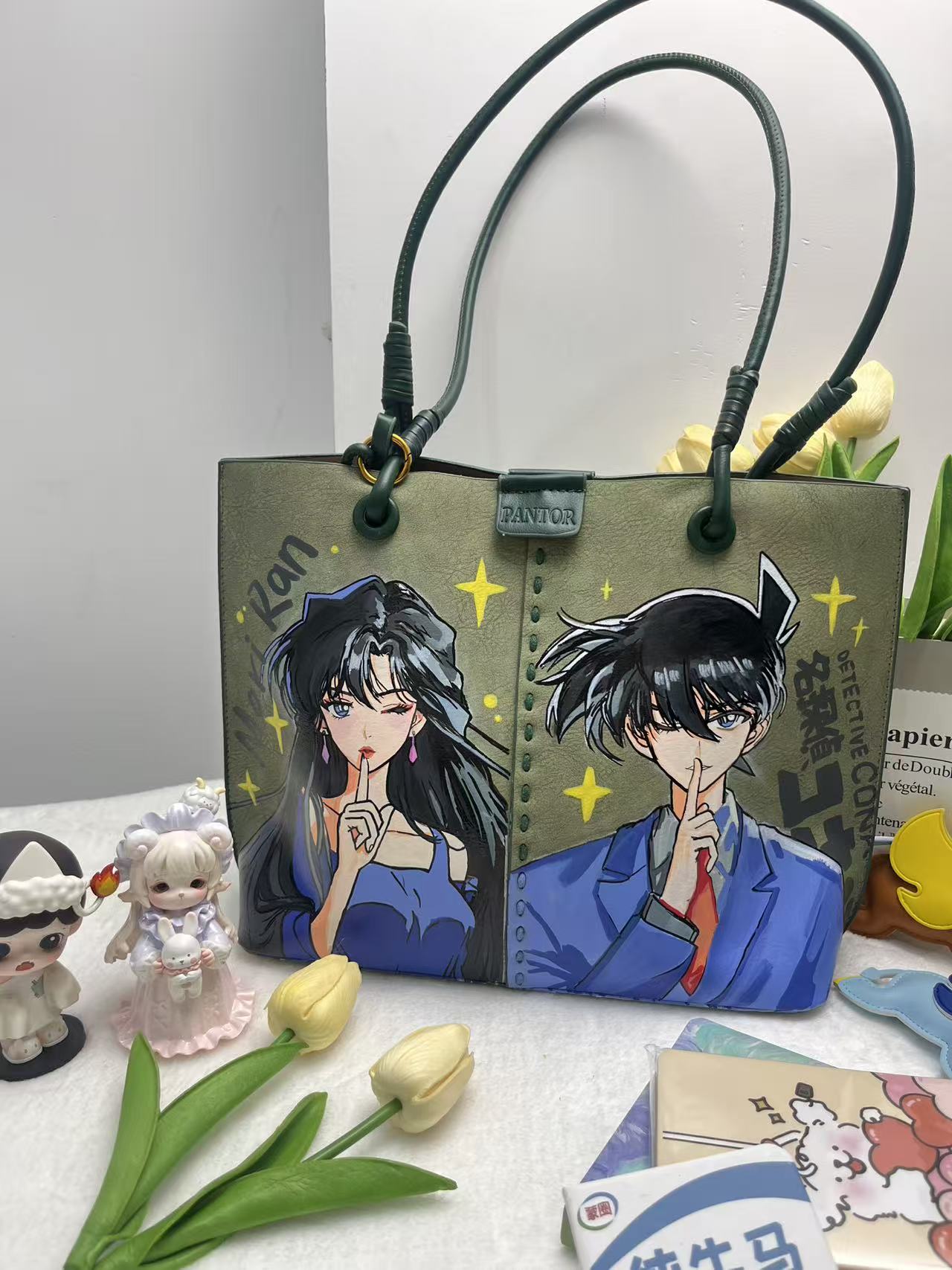 迪家钉包手绘美少女柯南小兰包包直播间专拍