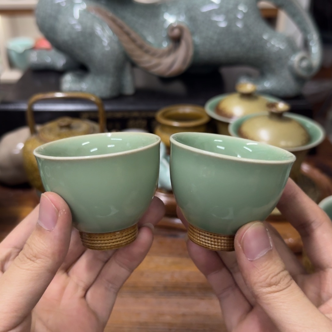 龙泉青瓷茶具微瑕6501