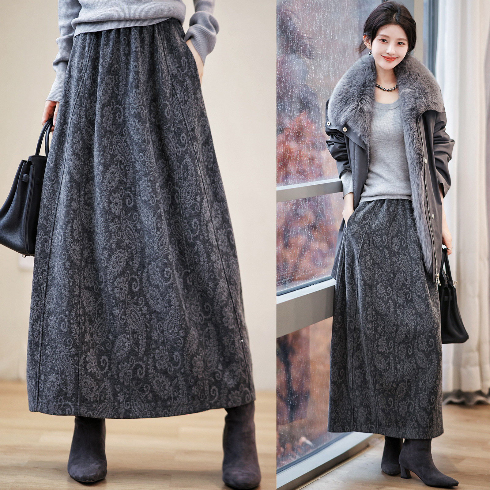 【赵大喜】古堡.印花半裙 | 定制印花/A字大裙摆 