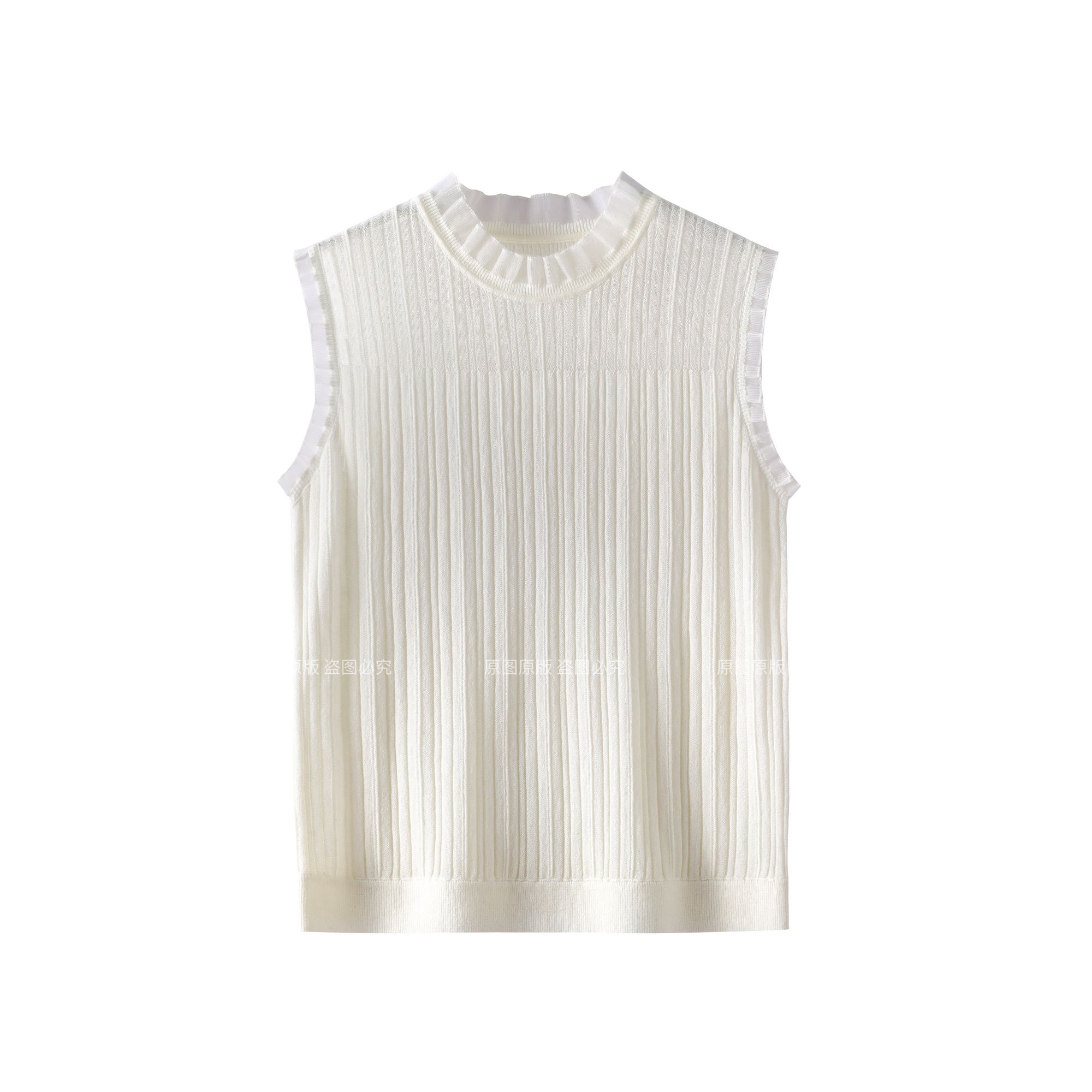 25秋冬百搭时尚蕾丝领打底无袖设计针织女士洋气背心