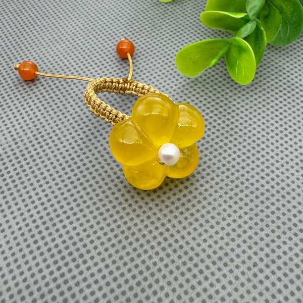 天然蜜蜡花戒指手工编织活口时尚精美简约甜美小清新多样发货其一