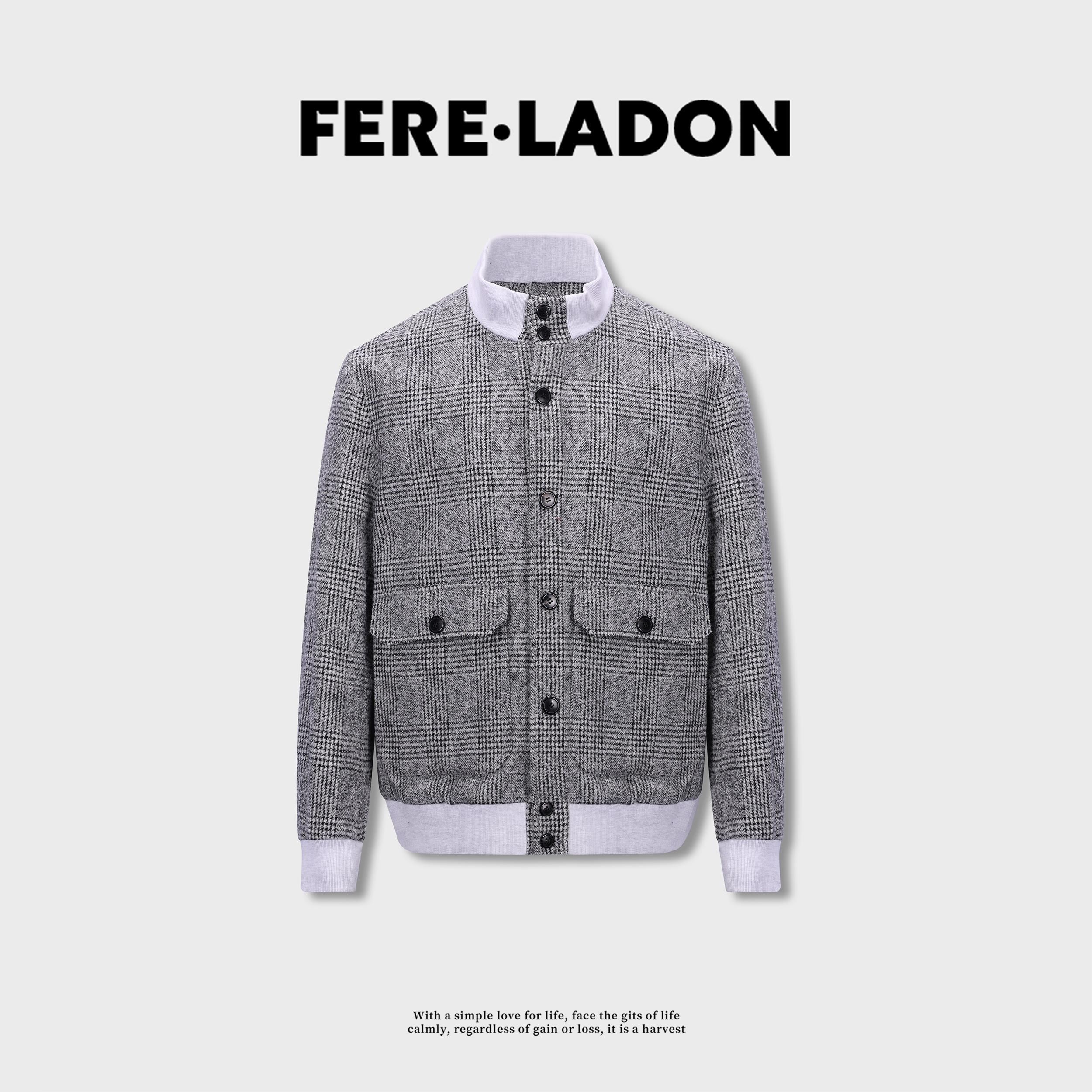 【羊毛/羊驼绒/立领夹克】秋季男简约休闲高品质绅士风外套+245526