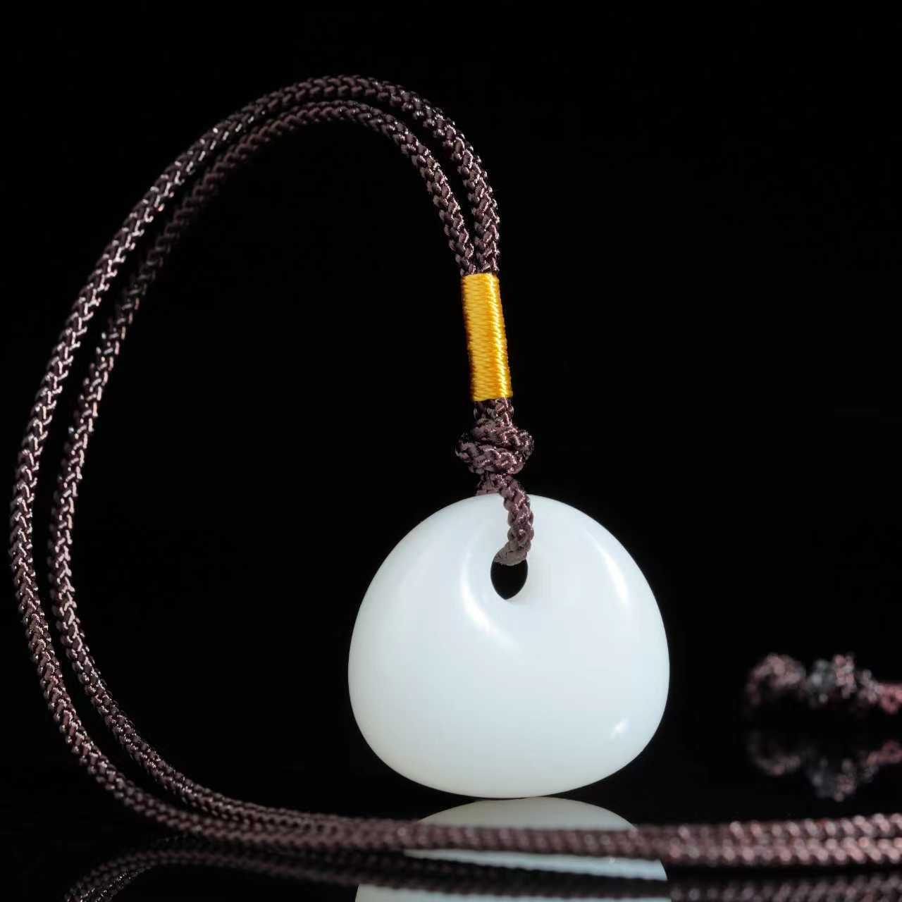 【华林同庆】和田玉白玉公主扣吊坠 含绳LM09