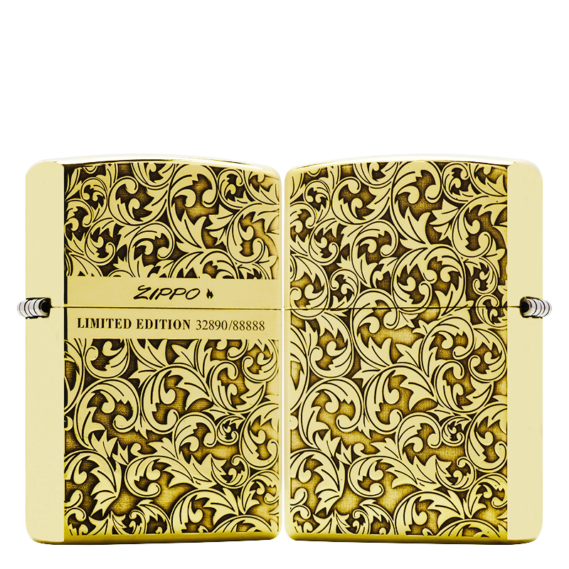 ZIPPO/之宝【唐草在我心】黄铜常规机正品煤油打火机KF-DF