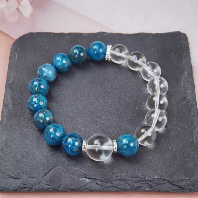 【海精灵】白水晶+蓝磷辉 颜色微差