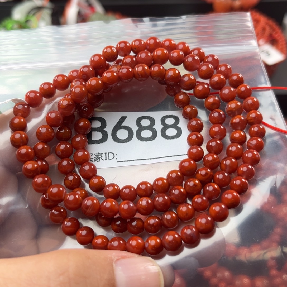 大***狼南红玛瑙未镶嵌珠宝奇石5.8mm