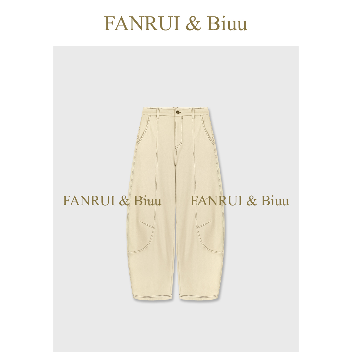 FANRUI/泛芮 「秘境解构」加绒复古水洗高级感显瘦弯刀牛仔裤B19024