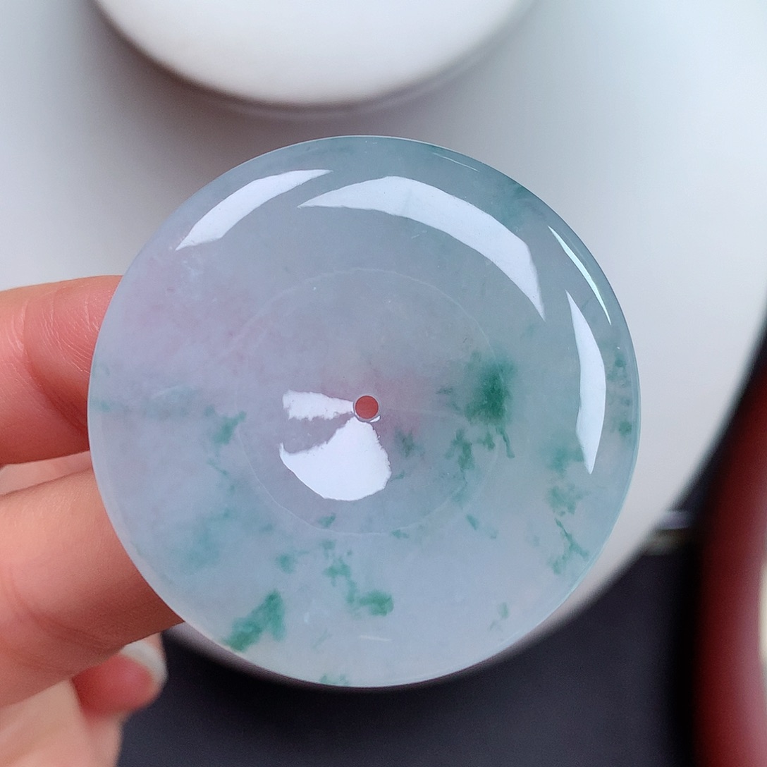 翡翠未镶嵌颈饰平安扣 40.3x6.2mm