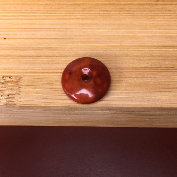 天然川料南红精品面包扣隔片14.2x4.8mm