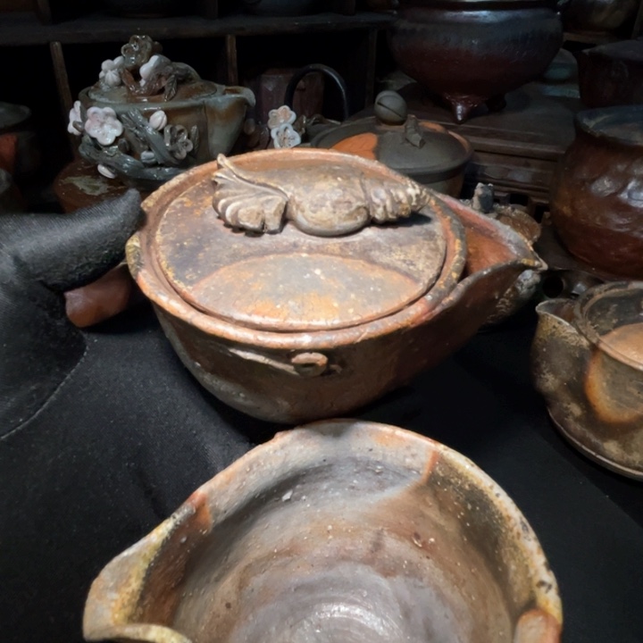 摆件睡***瓜备前烧宝瓶加公道