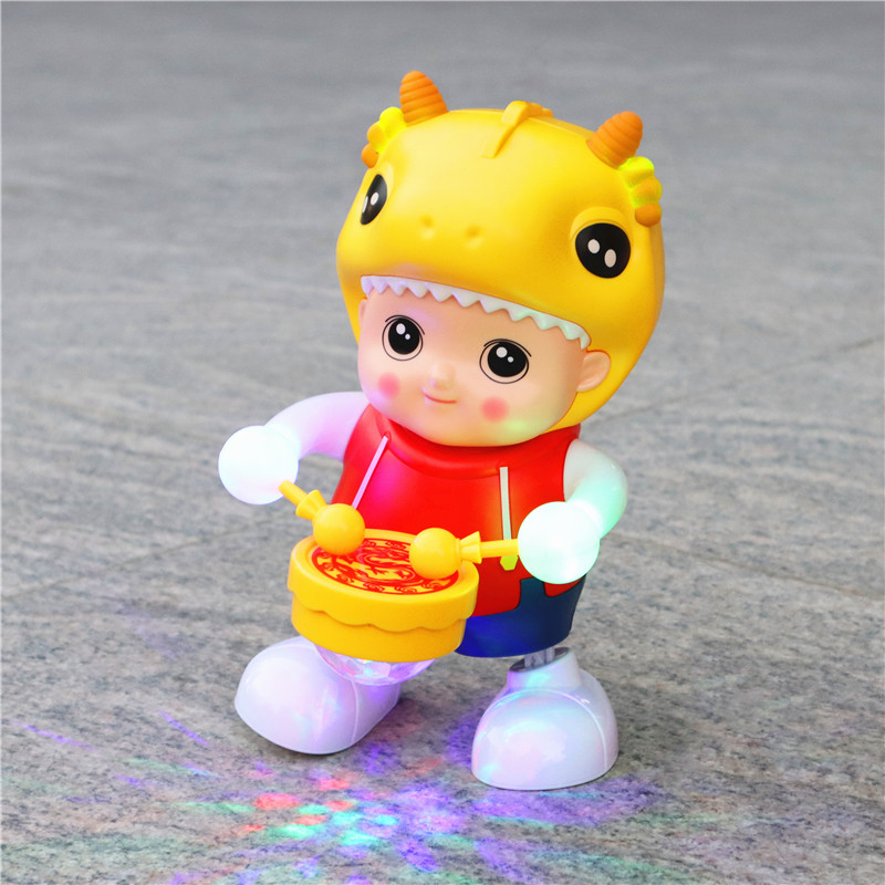 儿童电动打鼓小龙会唱歌跳舞宝宝练抬头婴儿音乐启蒙益智玩具礼物