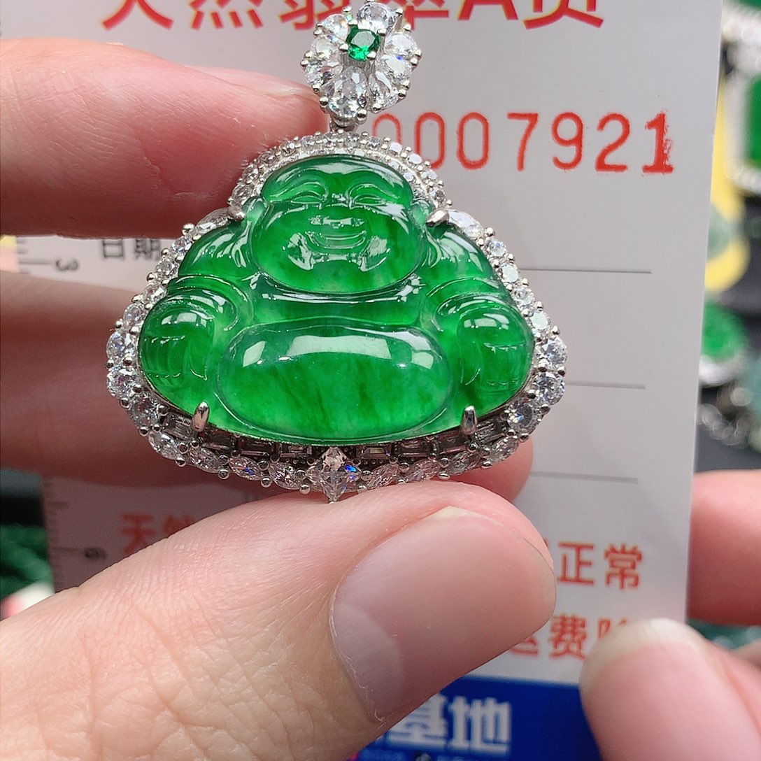 翡翠吊坠(不含链)银S925镶嵌