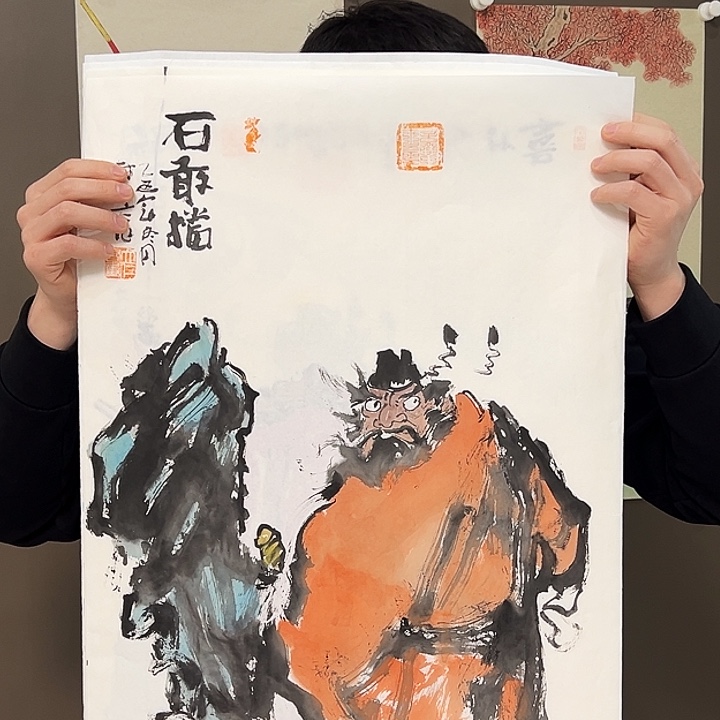 楚***文国画林立仁   手绘原创