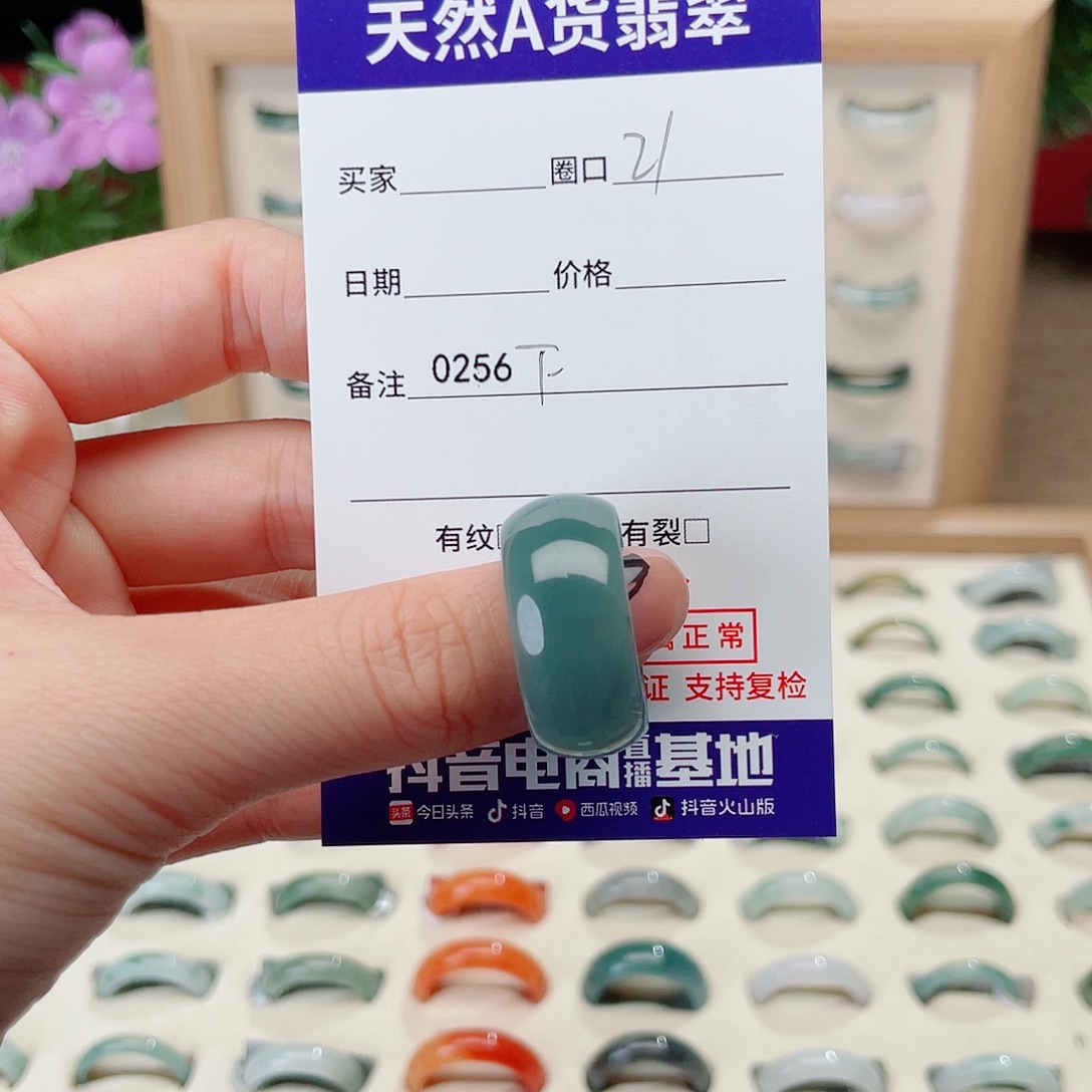 翡翠未镶嵌戒指F0256