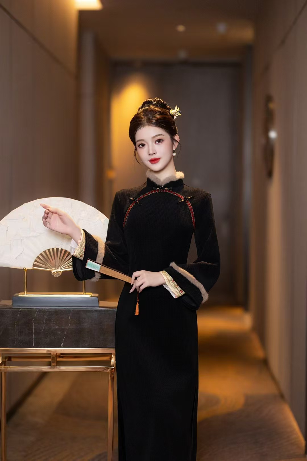 冬款-【锦绣】重工设计师款长款气质冬季复古风日常中国风显瘦旗袍