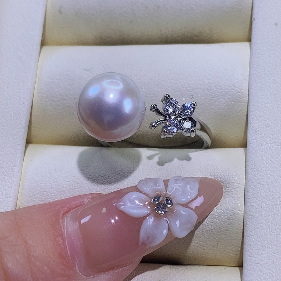 淡水珍珠戒指合金