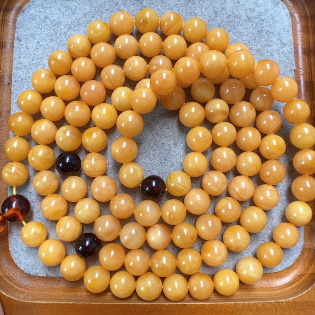 蜜蜡手串未镶嵌蜜蜡108