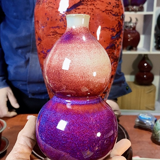摆件尚峰钧窑作品葫芦瓶