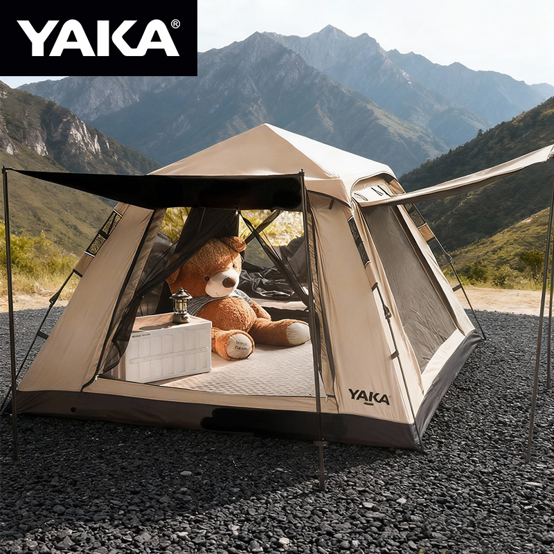 YAKA【新品四角帐篷】户外露营折叠超大全自动防晒便携式帐篷