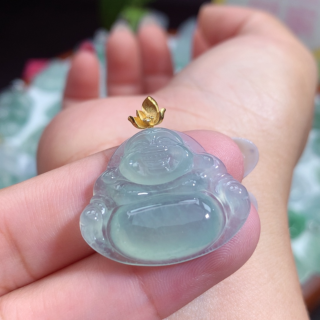 翡翠未镶嵌颈饰佛公