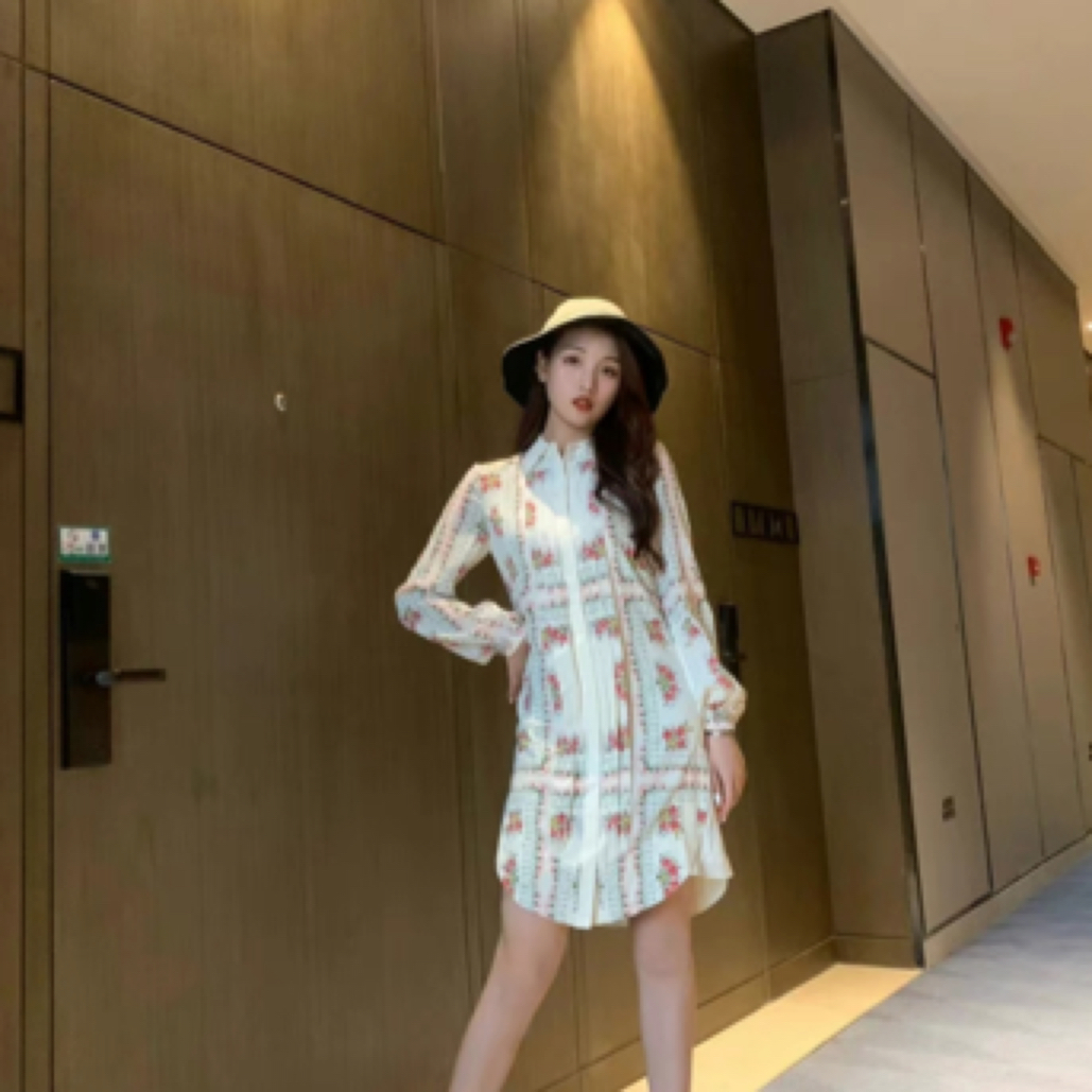 99新 TORY BURCH/汤丽柏琦 碎花衬衫裙/剪标/0码/A02928