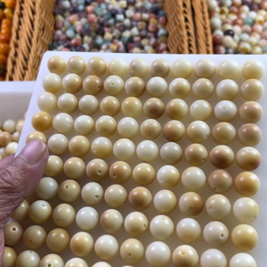 吊坠白玉菩提精品12汤圆圆珠200颗