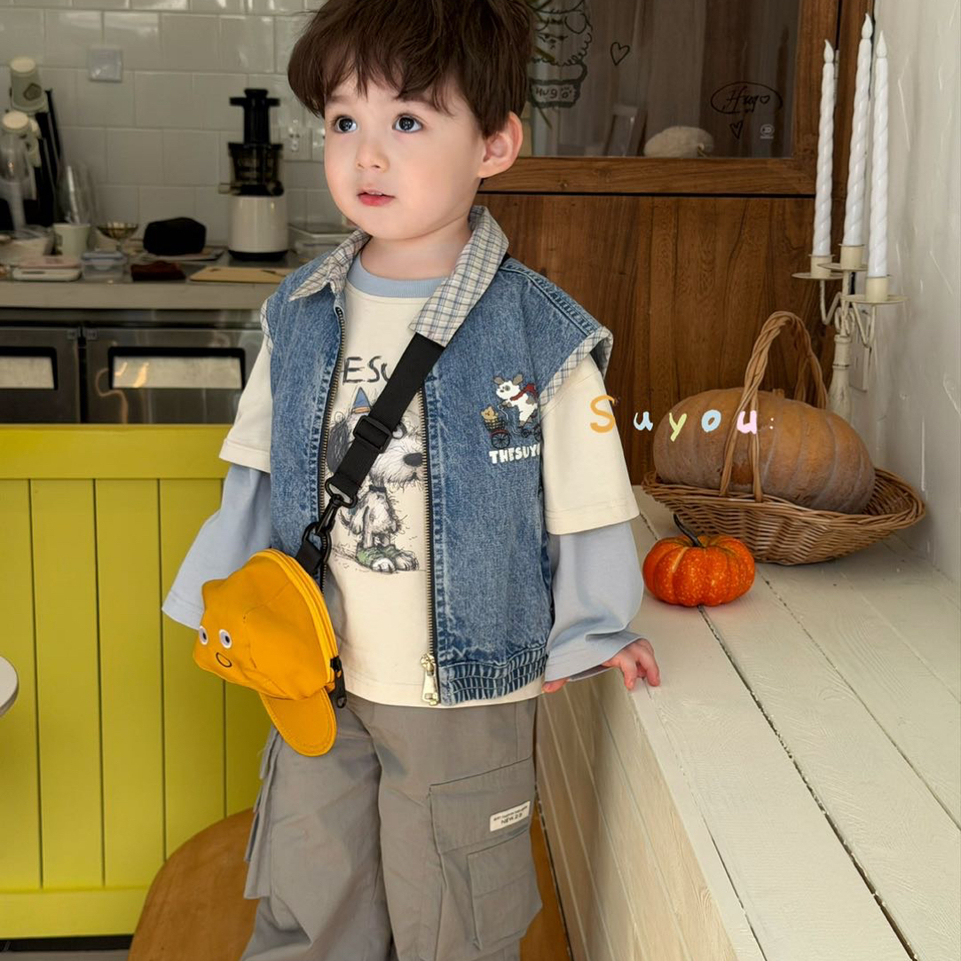 赫一童品【700-789】苏右正版26春新款卫衣打底牛仔裤卫裤套装马甲