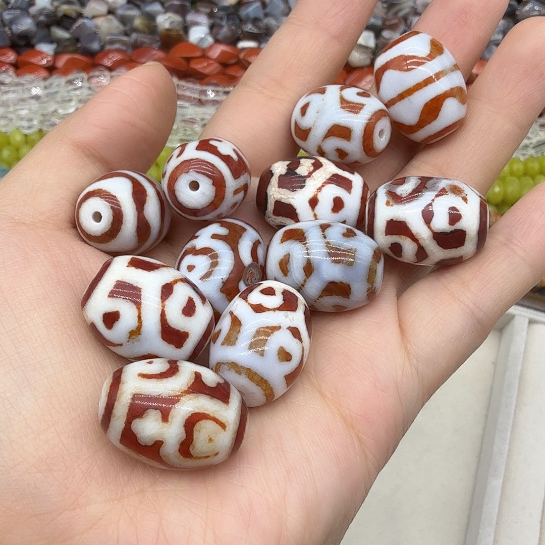 珠宝半成品水晶未镶嵌15×20玛恼桶珠4颗