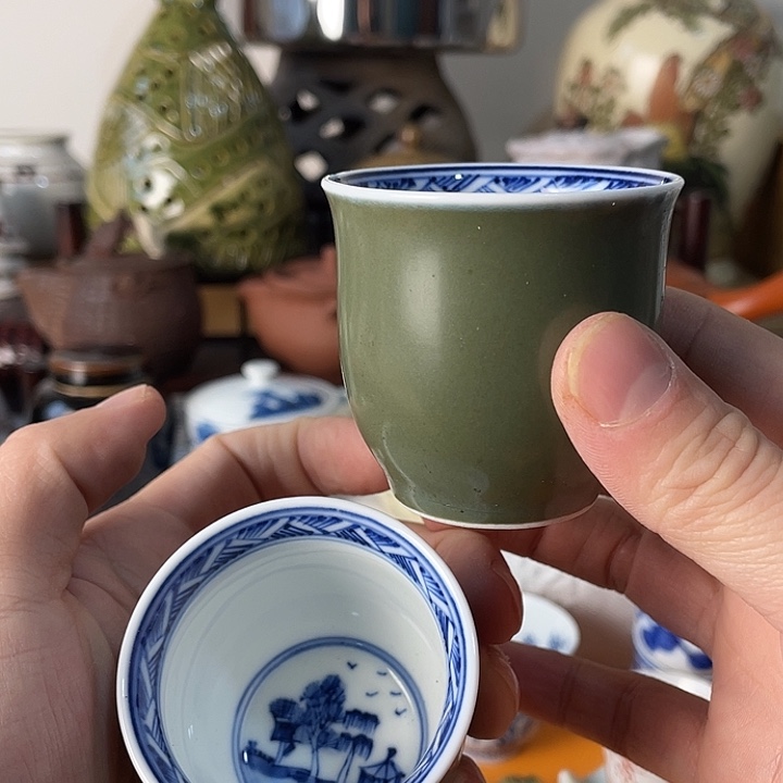瓷片若深杯子一对好看