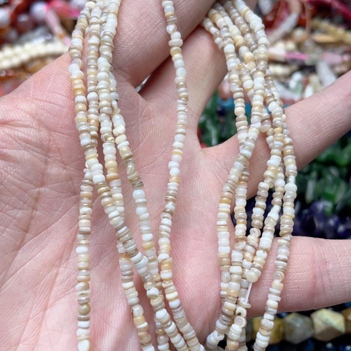 玛瑙/玉髓合金珠宝半成品一条3mm贝壳