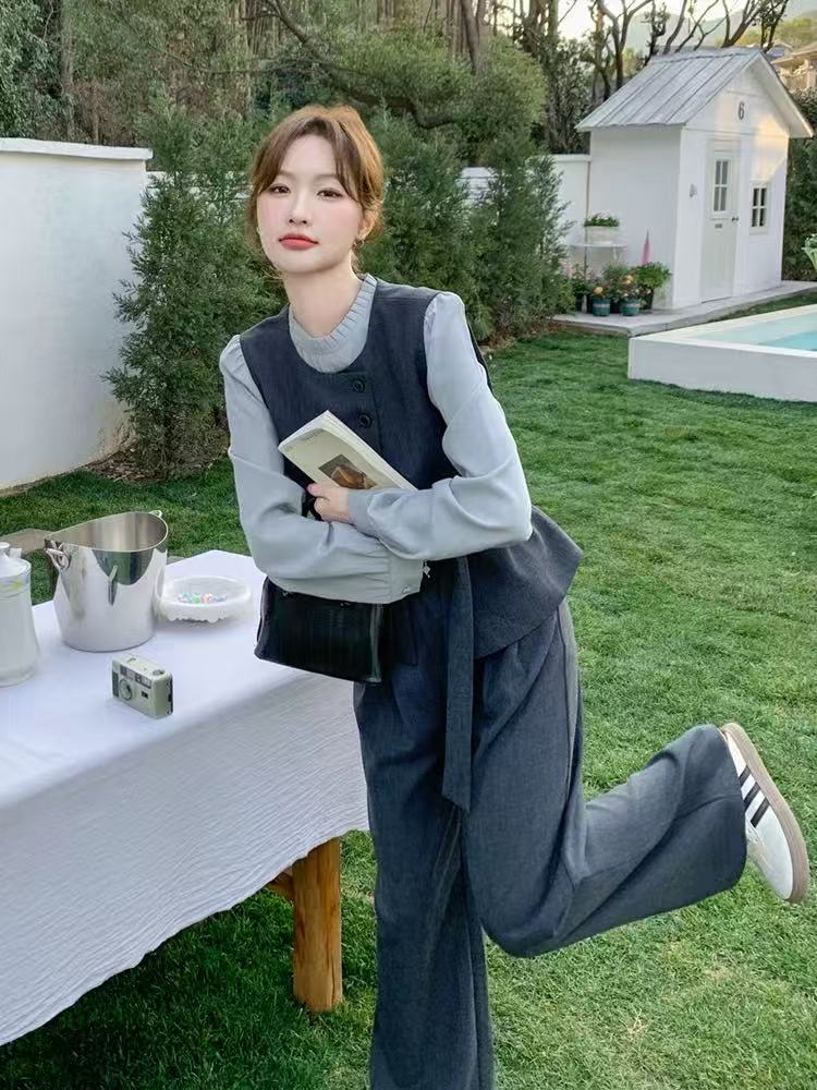 【兔哥女装】秋季新品老钱风气质时尚三件套套装