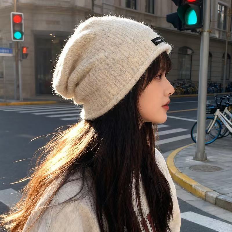 【MO MO】秋冬高级感毛绒百搭大头围复古堆堆帽防寒保暖帽子