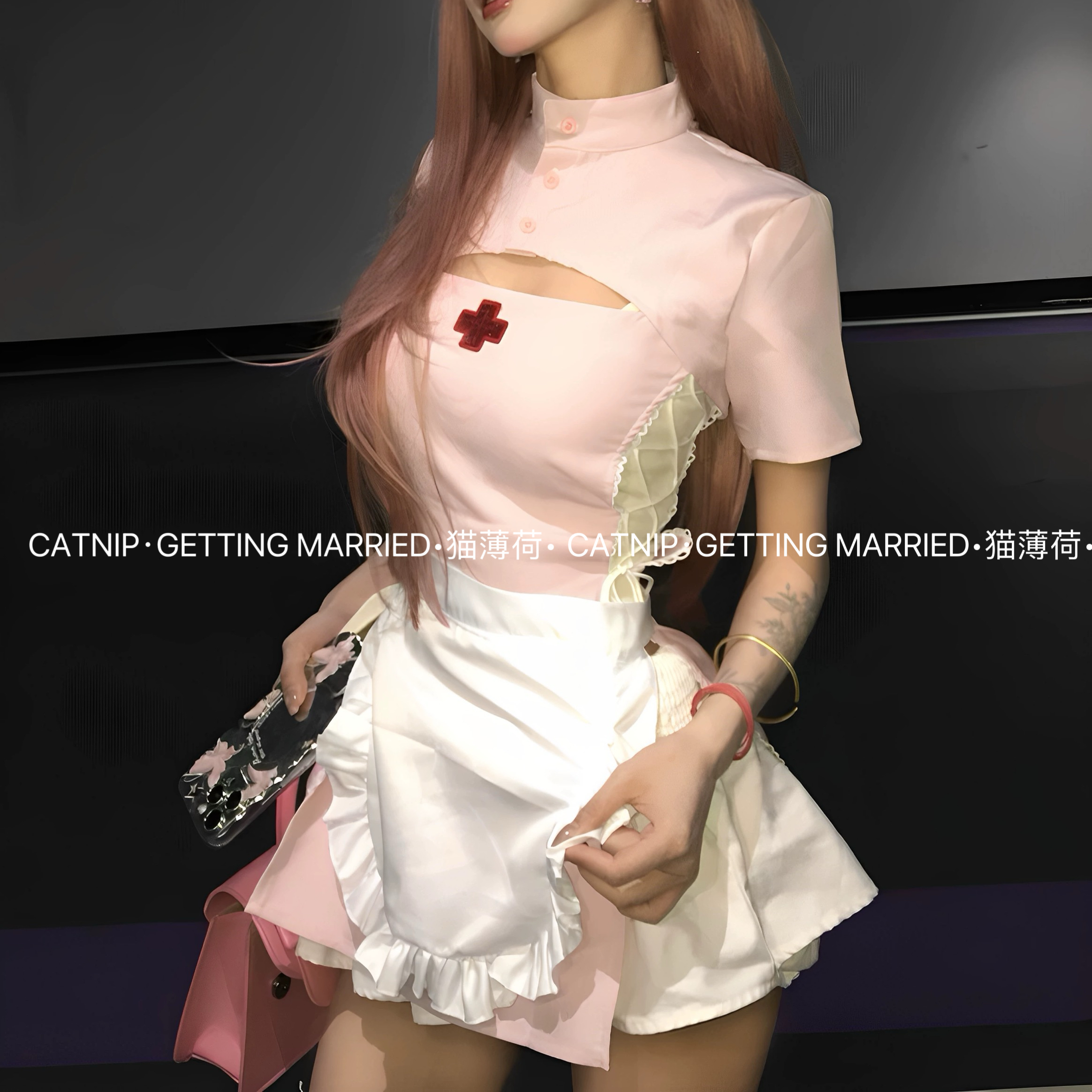 查岗时间到！辣妹连衣裙套装气质百褶收腰制服显瘦