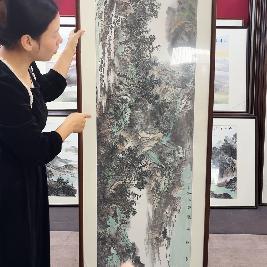 国画手绘作品210-60尺寸
