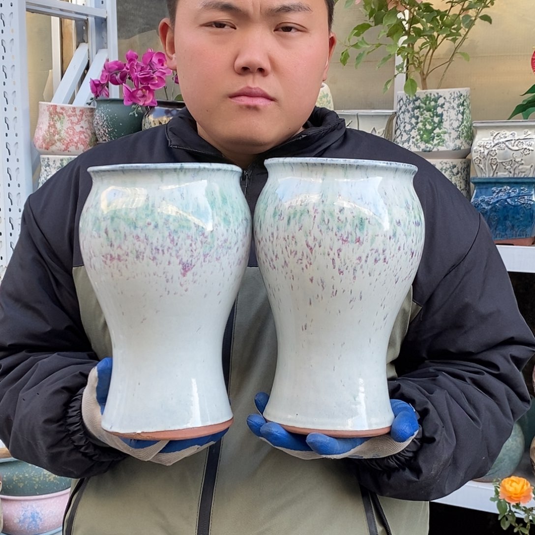 紫砂花盆口14高25瑕疵