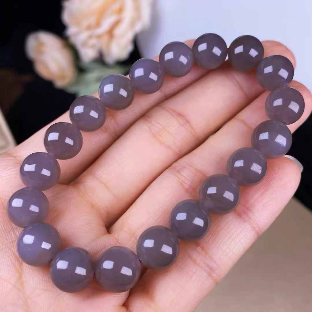 青海精品山料烟紫色卡10手串！