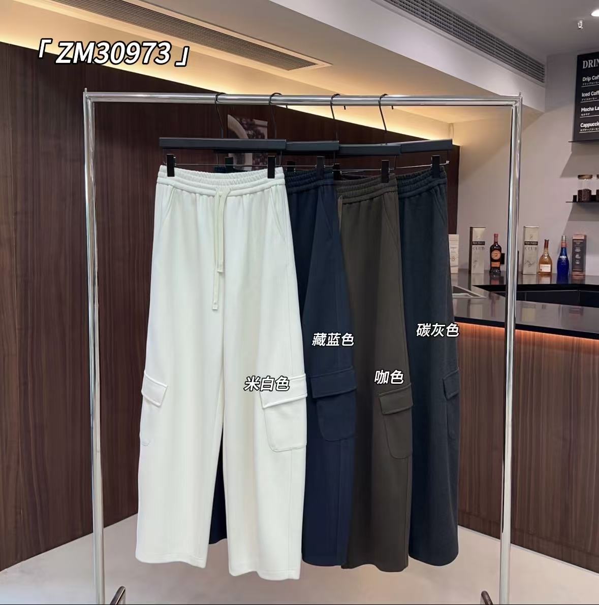 鑫燃KIKI 【口袋裤】加绒加厚松紧腰洋气侧口袋休闲裤 30973 ZM【F】