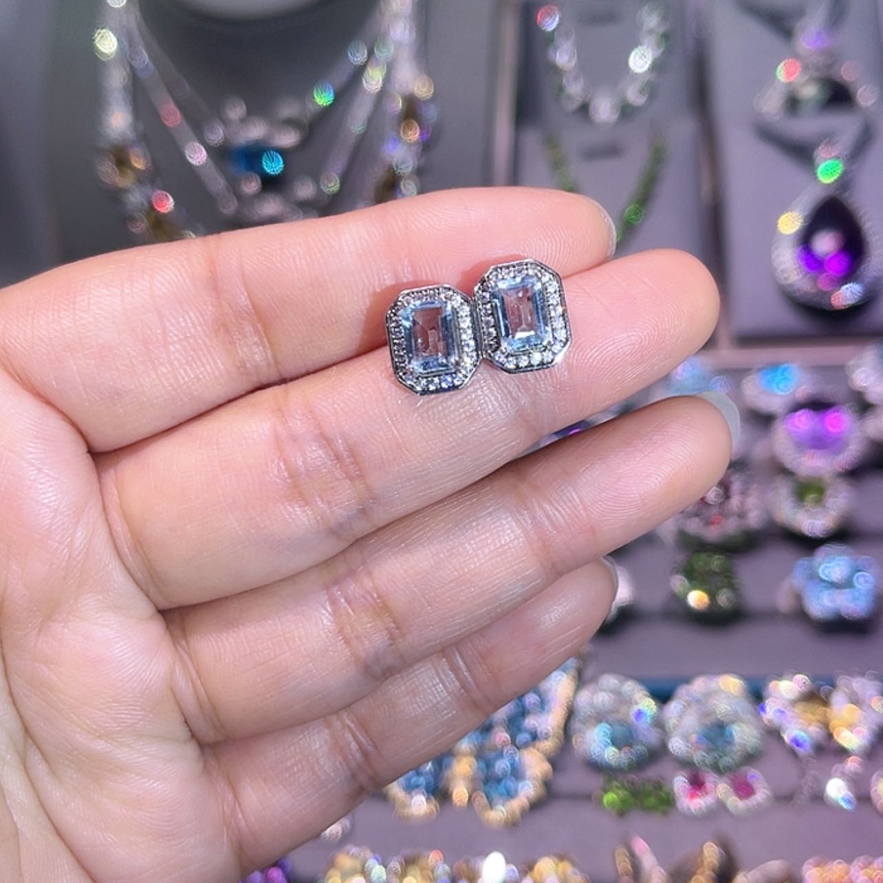 【闪购商品】托帕石耳饰银S925镶嵌