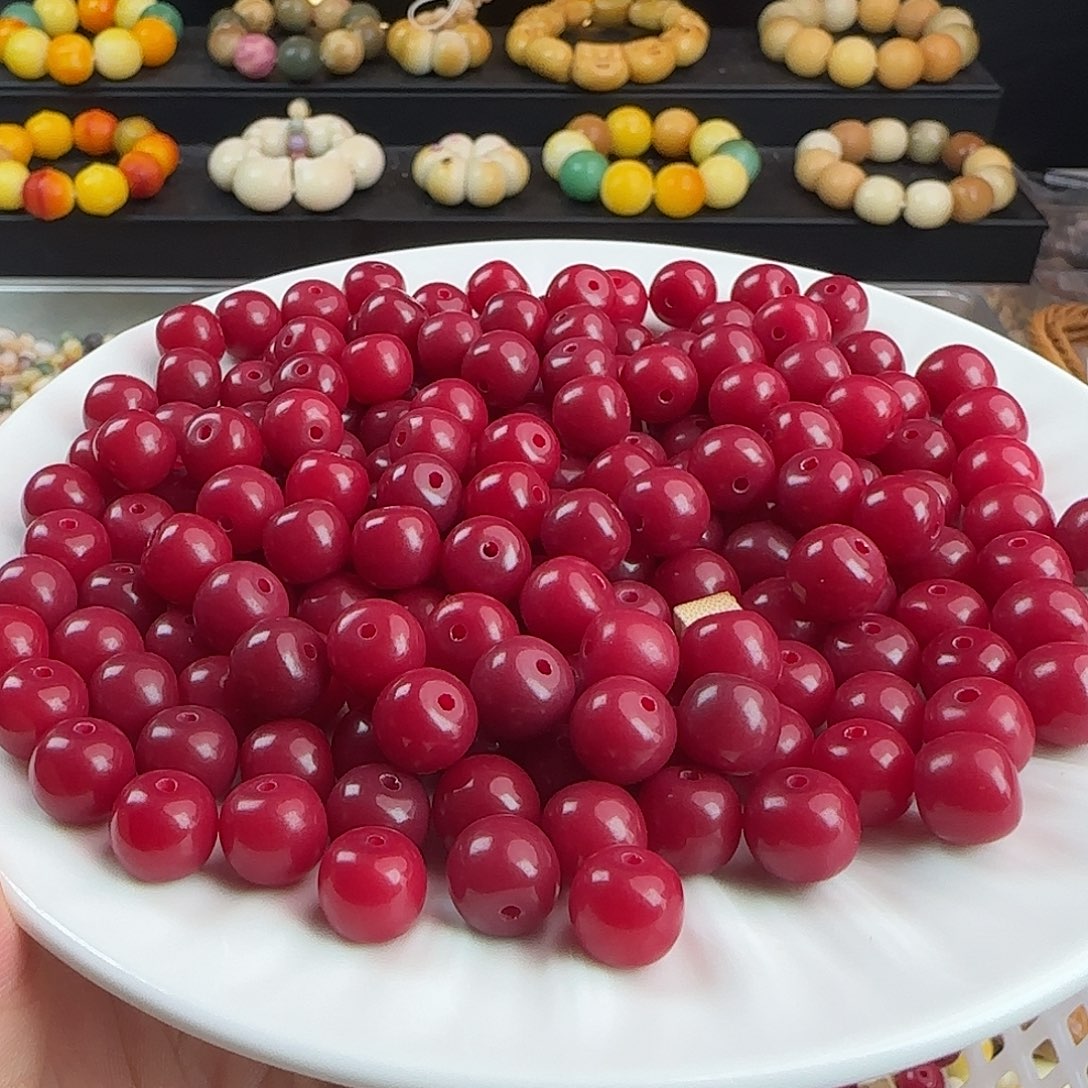 菩提根/象牙果吊坠卡10红色苹果桶100卡牌➕50备珠