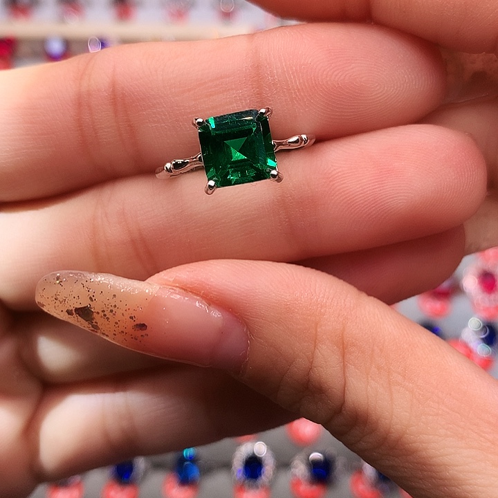 透辉石戒指银S925镶嵌