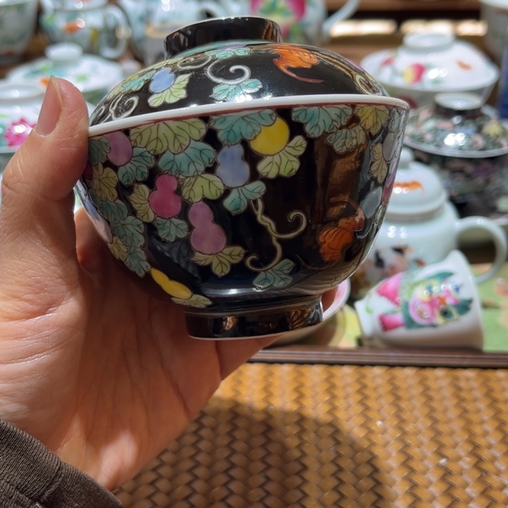 手绘茶杯盖碗陶瓷